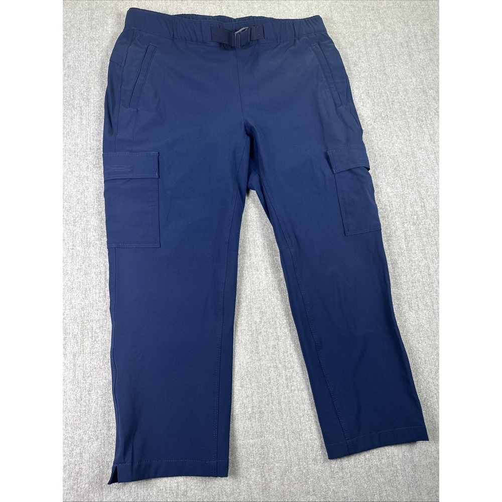 Eddie Bauer Pants Womens Size 10 Blue Cargo Hiking Belted Straight Leg